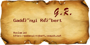 Gadányi Róbert névjegykártya